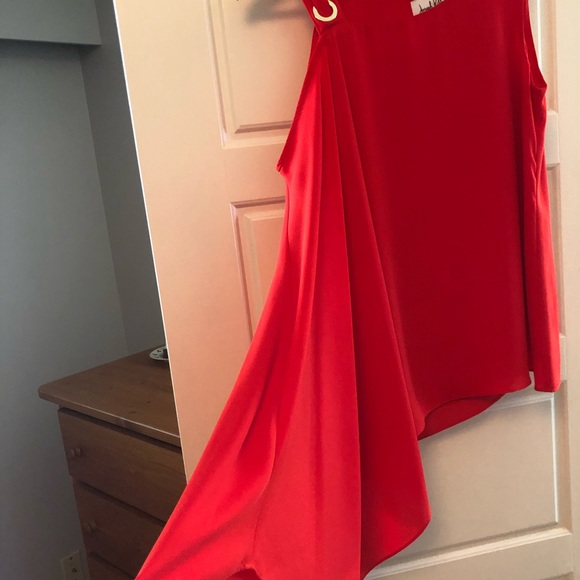 Joseph Ribkoff orange asymetrical top - Picture 1 of 3